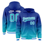 Custom Royal Sky Blue Varsity Full-Snap Letterman Gradient Jacket Hoodie | BuyFootballJersey