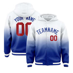 Custom White Royal Varsity Full-Snap Letterman Gradient Jacket Hoodie | BuyFootballJersey