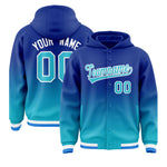 Custom Royal Sky Blue Varsity Full-Snap Letterman Gradient Jacket Hoodie | BuyFootballJersey