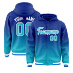 Custom Royal Sky Blue Varsity Full-Snap Letterman Gradient Jacket Hoodie | BuyFootballJersey