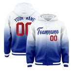 Custom White Royal Varsity Full-Snap Letterman Gradient Jacket Hoodie | BuyFootballJersey