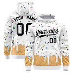 Custom White Graffiti Pattern Fashion Hoodie Athletic Pullover Sweatshirt | BuyFootballJersey