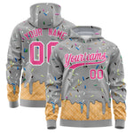 Custom Silver Graffiti Pattern Fashion Hoodie Athletic Pullover Sweatshirt | BuyFootballJersey