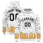 Custom White Graffiti Pattern Fashion Hoodie Athletic Pullover Sweatshirt | BuyFootballJersey