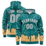 Custom Teal Graffiti Pattern Fashion Hoodie Athletic Pullover Sweatshirt | BuyFootballJersey