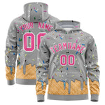 Custom Silver Graffiti Pattern Fashion Hoodie Athletic Pullover Sweatshirt | BuyFootballJersey