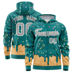 Custom Teal Graffiti Pattern Fashion Hoodie Athletic Pullover Sweatshirt | BuyFootballJersey