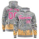 Custom Silver Graffiti Pattern Fashion Hoodie Athletic Pullover Sweatshirt | BuyFootballJersey