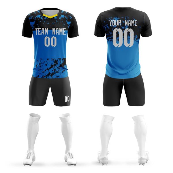 Custom Royal White Breathable Sport Soccer Sets Jersey | BuyFootballJersey