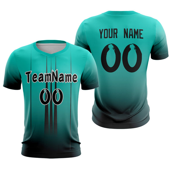 Custom Teal Black Sport Soccer Tops Jersey | BuyFootballJersey