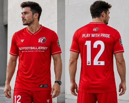 Premium Red Football Jersey for Men - BuyFootballJersey