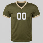 Unofficial Custom Mesh Fan Jersey – Olive / Sand – Personalized Name, Number & Logo – Not Licensed